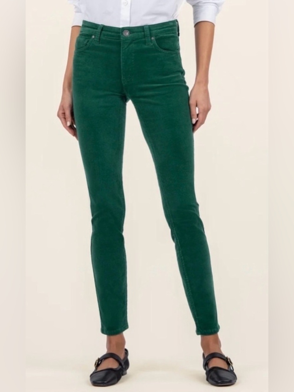 NWT KUT From the Kloth Mia Toothpick Skinny Jeans in Emerald Green